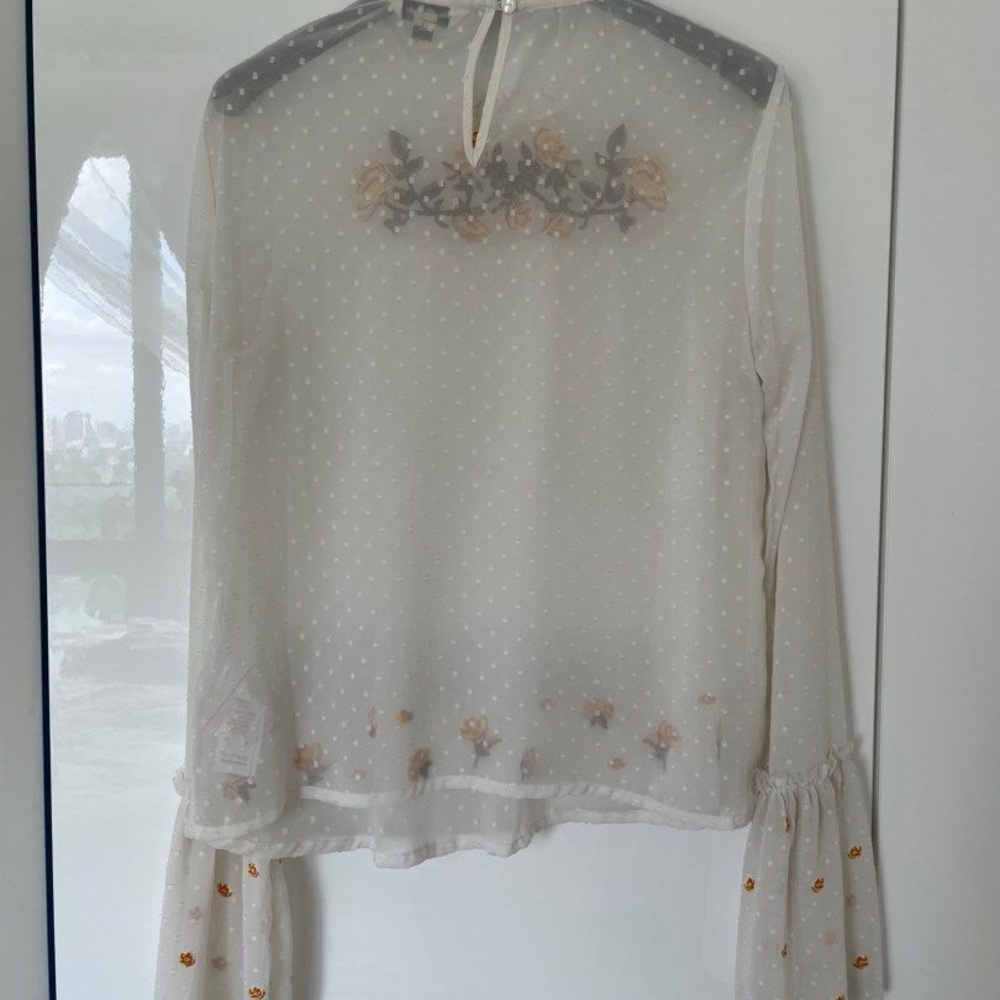 Miss Selfridge Embroidered Ruffle Top - Picture 4 of 7